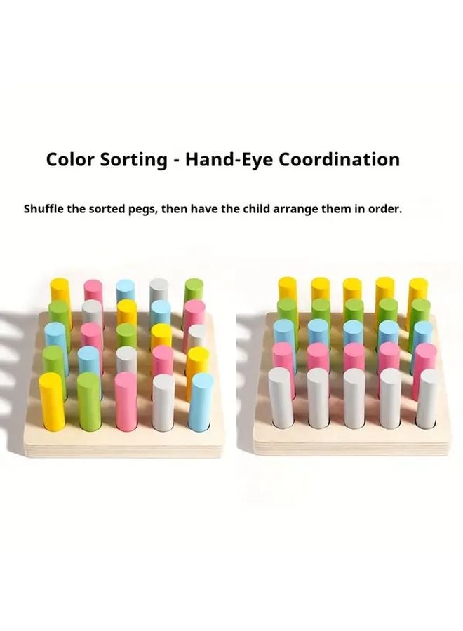 Wooden Montessori Math Teaching Aids Color Coded Cylindrical Sticks For Toddlers Sensory Play - Image 5